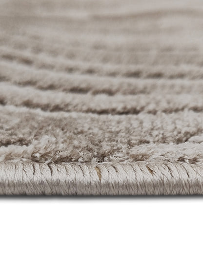 Beige Textured Modern Runner – Subtle Wave Design Hallway & Entry Rug