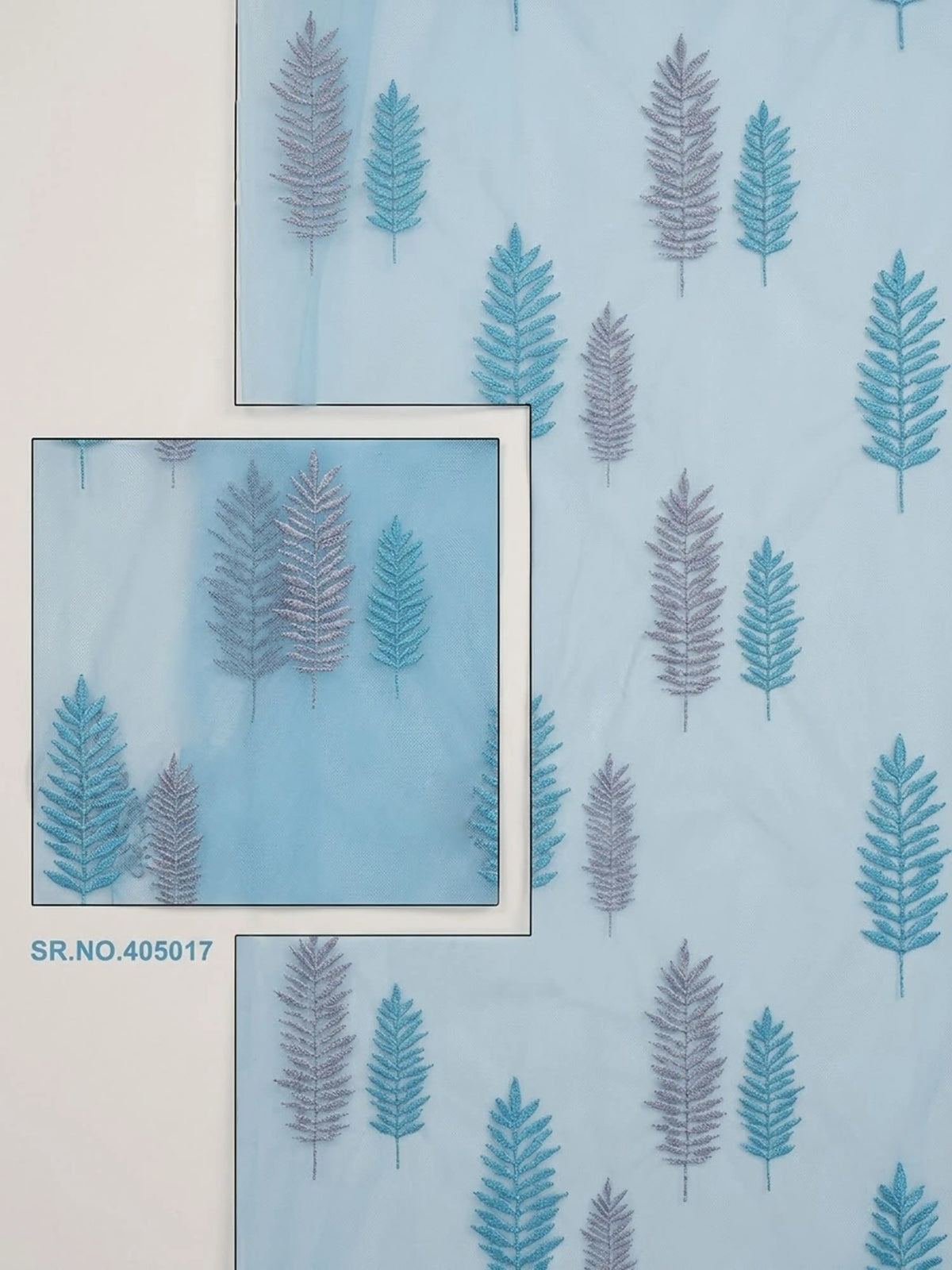 Evabella Embroidered Leaf Sheer Curtains | Light Filtering Window Decor