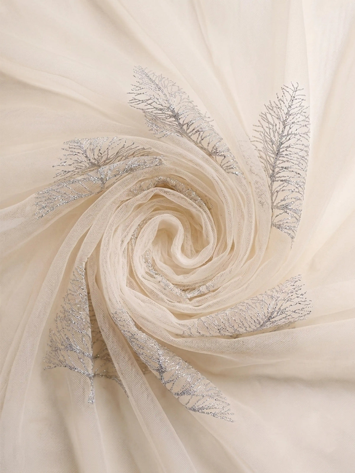 Evabella Embroidered Pine Tree Sheer Grommet Curtains | 100% Polyester
