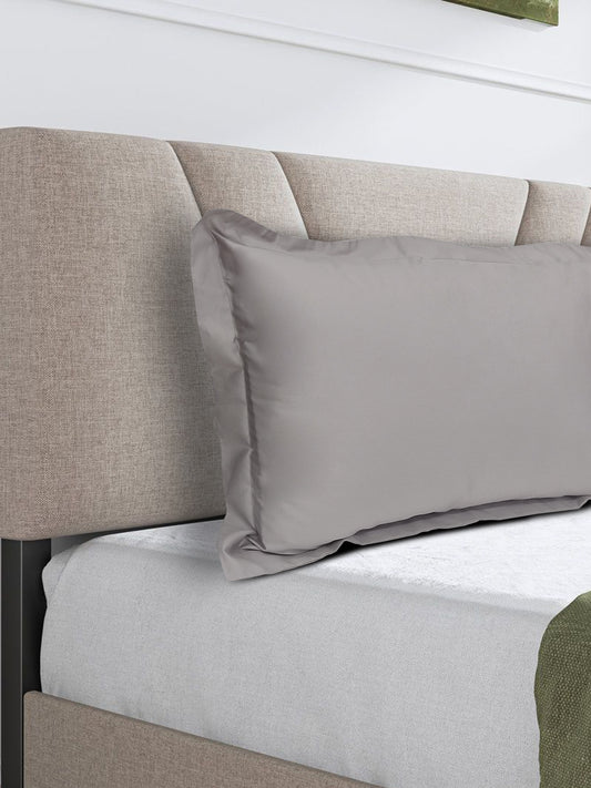 Solid Grey Pillow Cover Set – Premium Cotton – Set of 2
