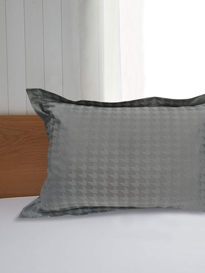 Houndstooth Jacquard Pillow Covers Set of 2 – Modern Grey, Soft Luxury Bedding