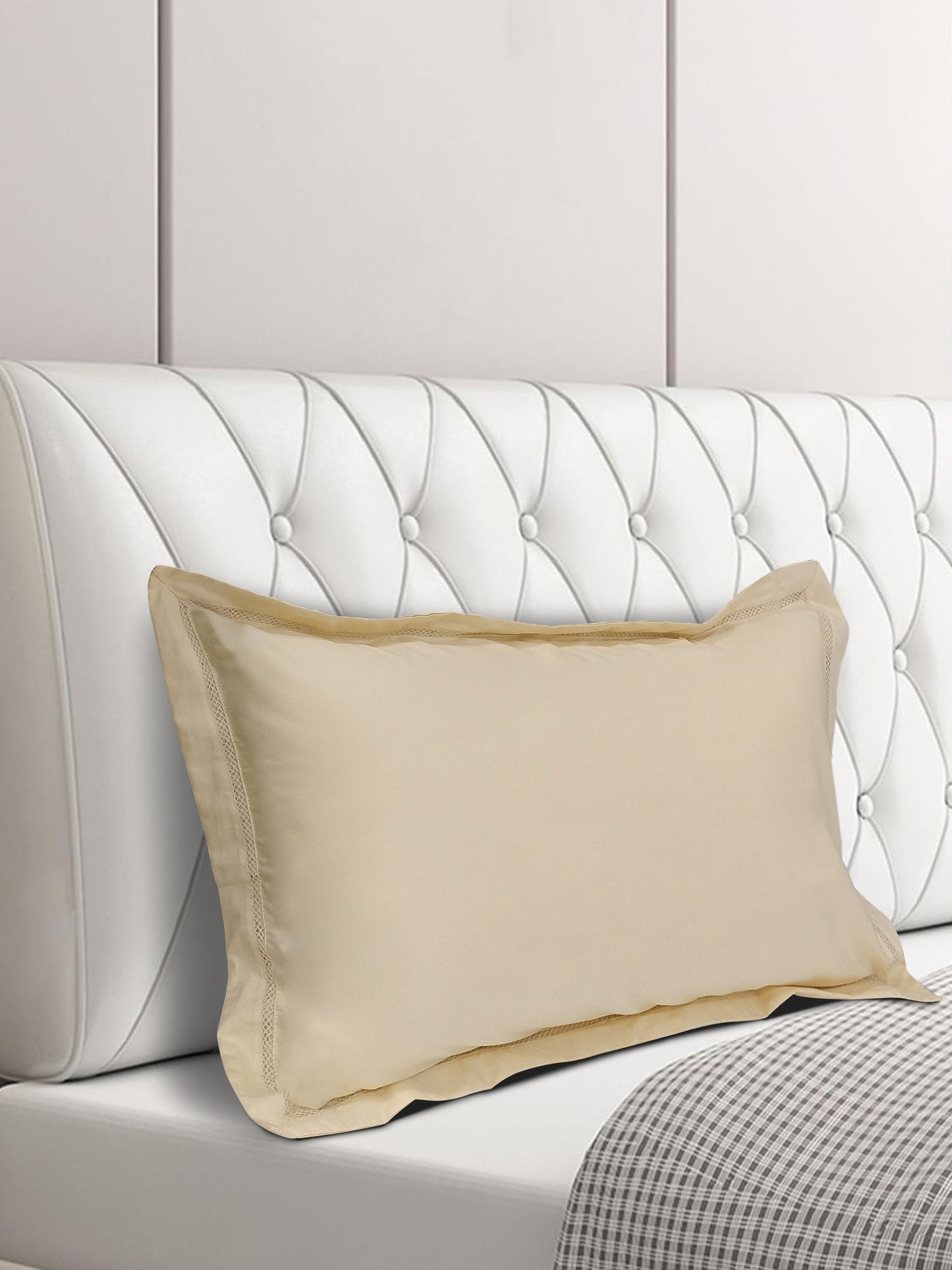 Solid Beige Pillow Cover Set – Premium Cotton – Set of 2