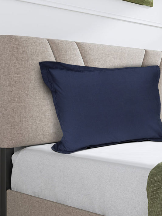 Solid Navy Blue Pillow Cover Set – Premium Cotton – Set of 2
