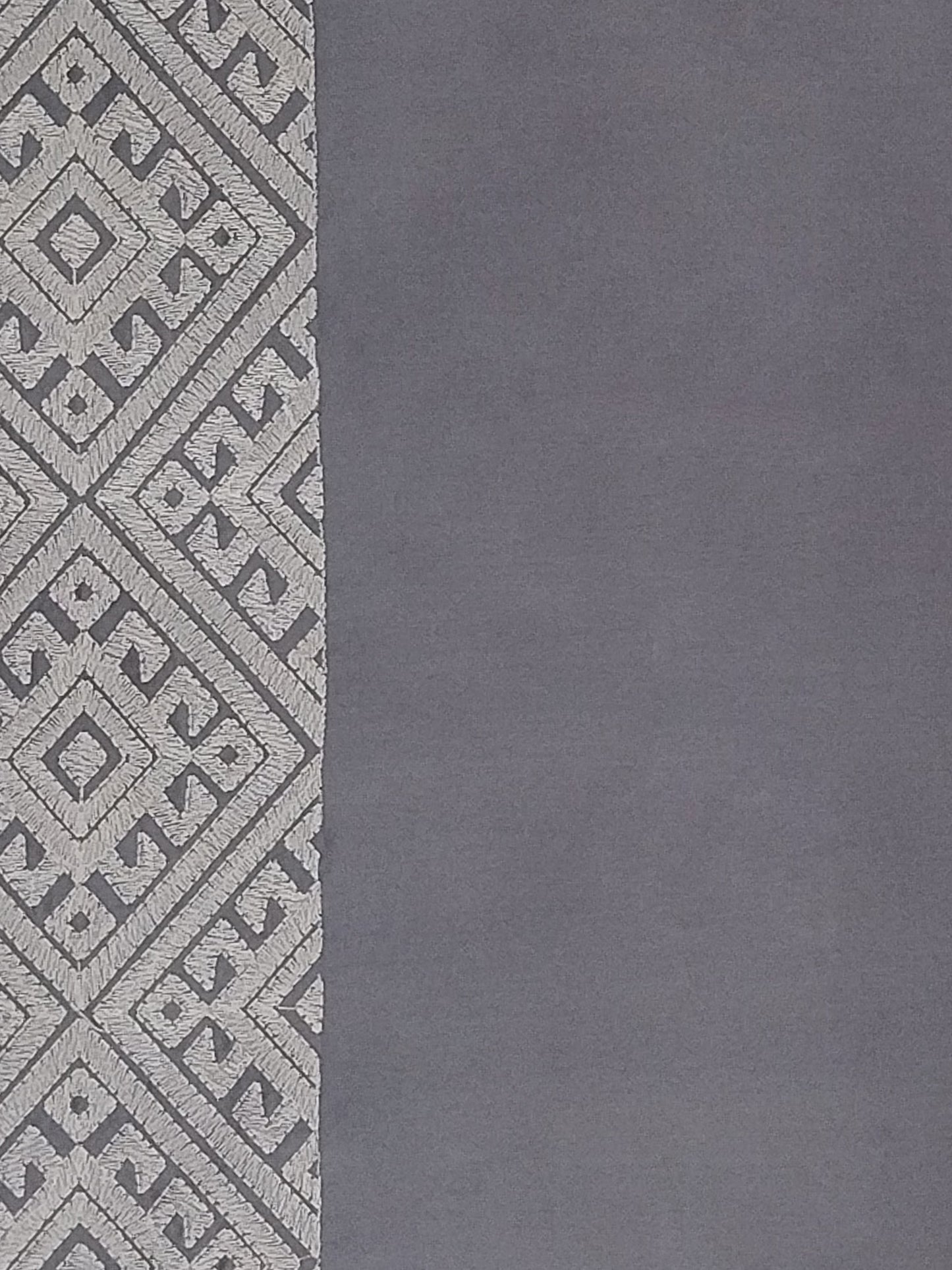 Grey Geometric Embroidered Pillow Cover Set – Premium Cotton – Set of 2