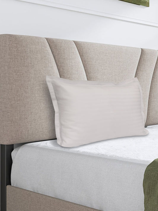 White Cotton Striped Pillow Covers Set of 2 – Soft Luxury Bedding, Hotel Collection