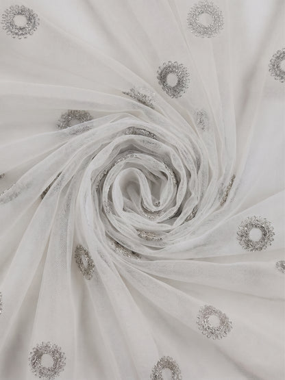 Evabella Elegant Circular Embroidery Sheer Grommet Curtains | 6 colors and 3 lengths