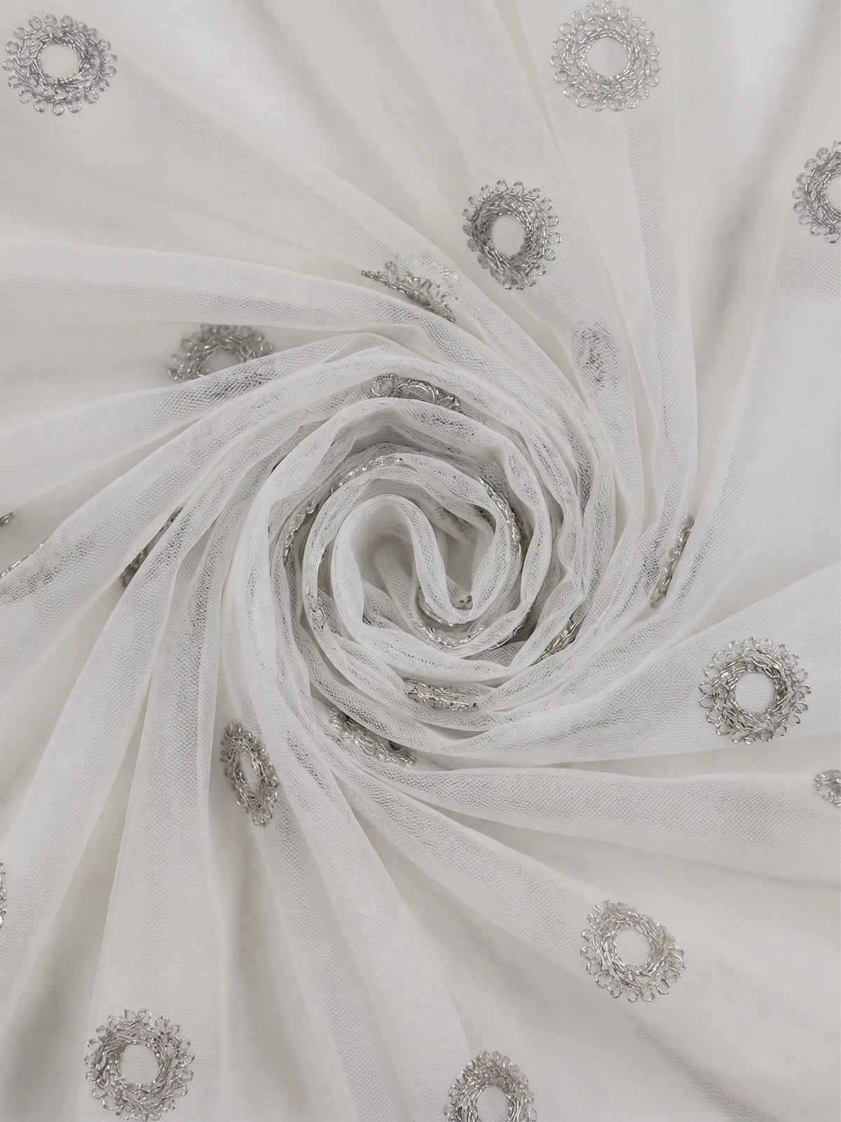 Evabella Elegant Circular Embroidery Sheer Grommet Curtains | 6 colors and 3 lengths