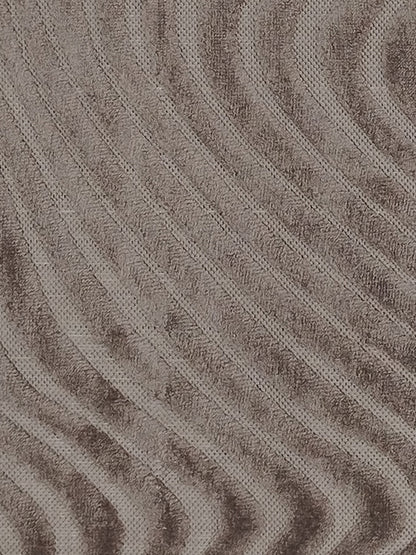 Mocha Brown Sculpted Wave Runner – Modern Textured Plush Runner