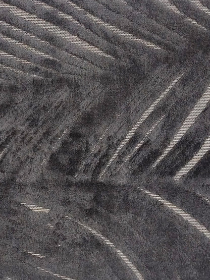 Charcoal Grey Brushstroke Textured Runner – Modern Abstract Plush Runner