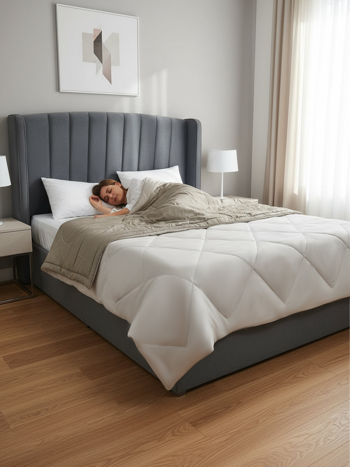 Bellagio Reversible Microfiber Comforter | Beige AC Blanket