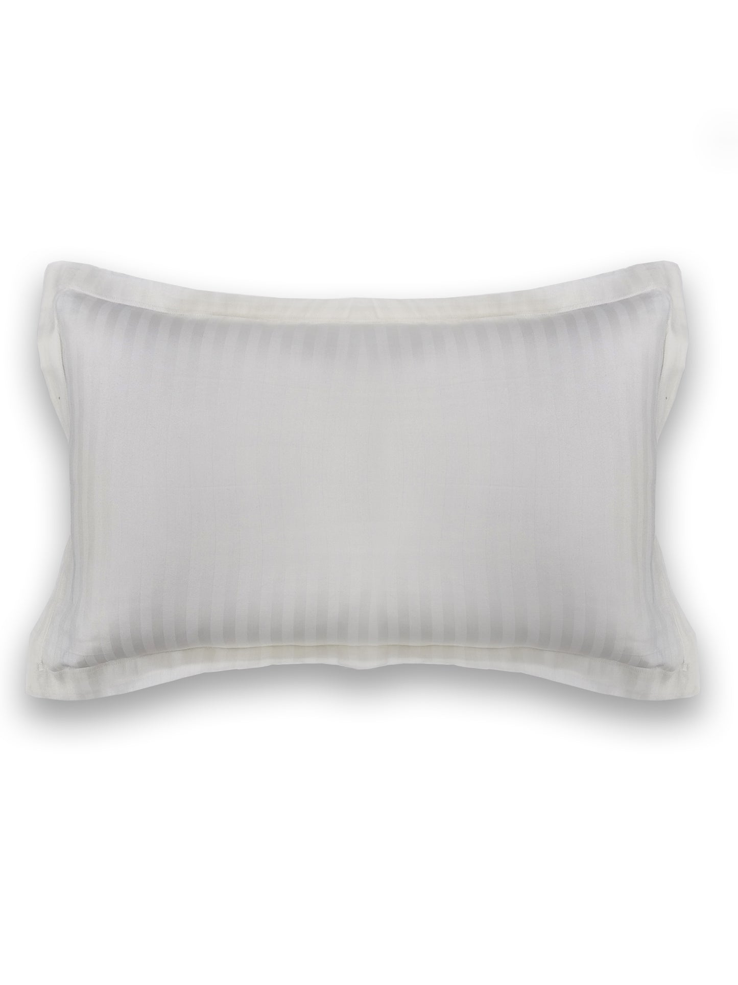White Satin Striped Pillow Covers Set of 2 – Luxury Soft Hotel Bedding