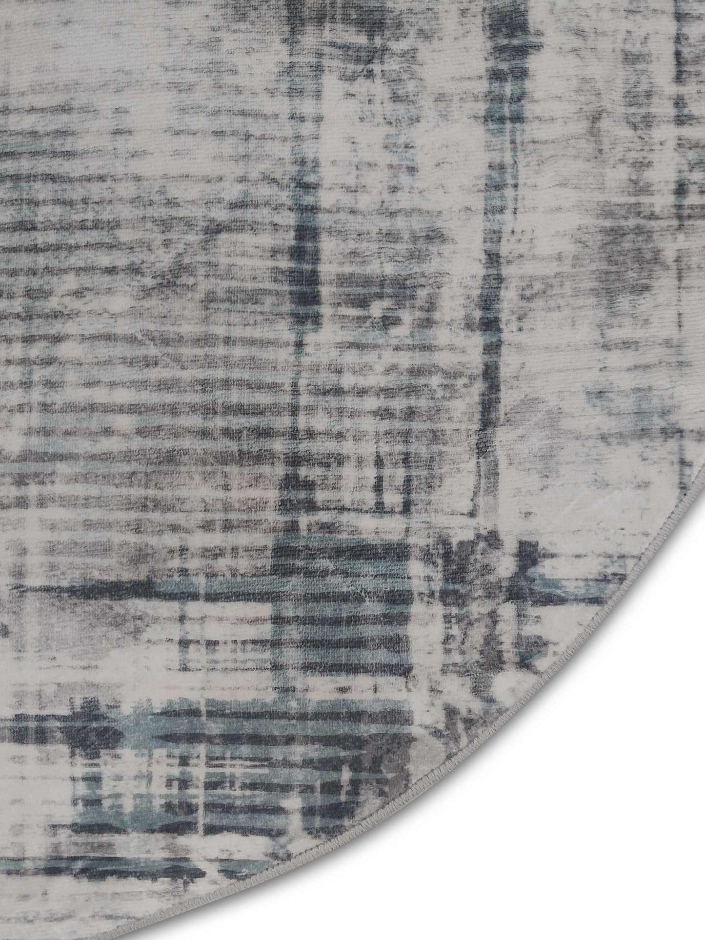 Blue Abstract Round Rug – Modern Area Carpet for Living Room & Bedroom