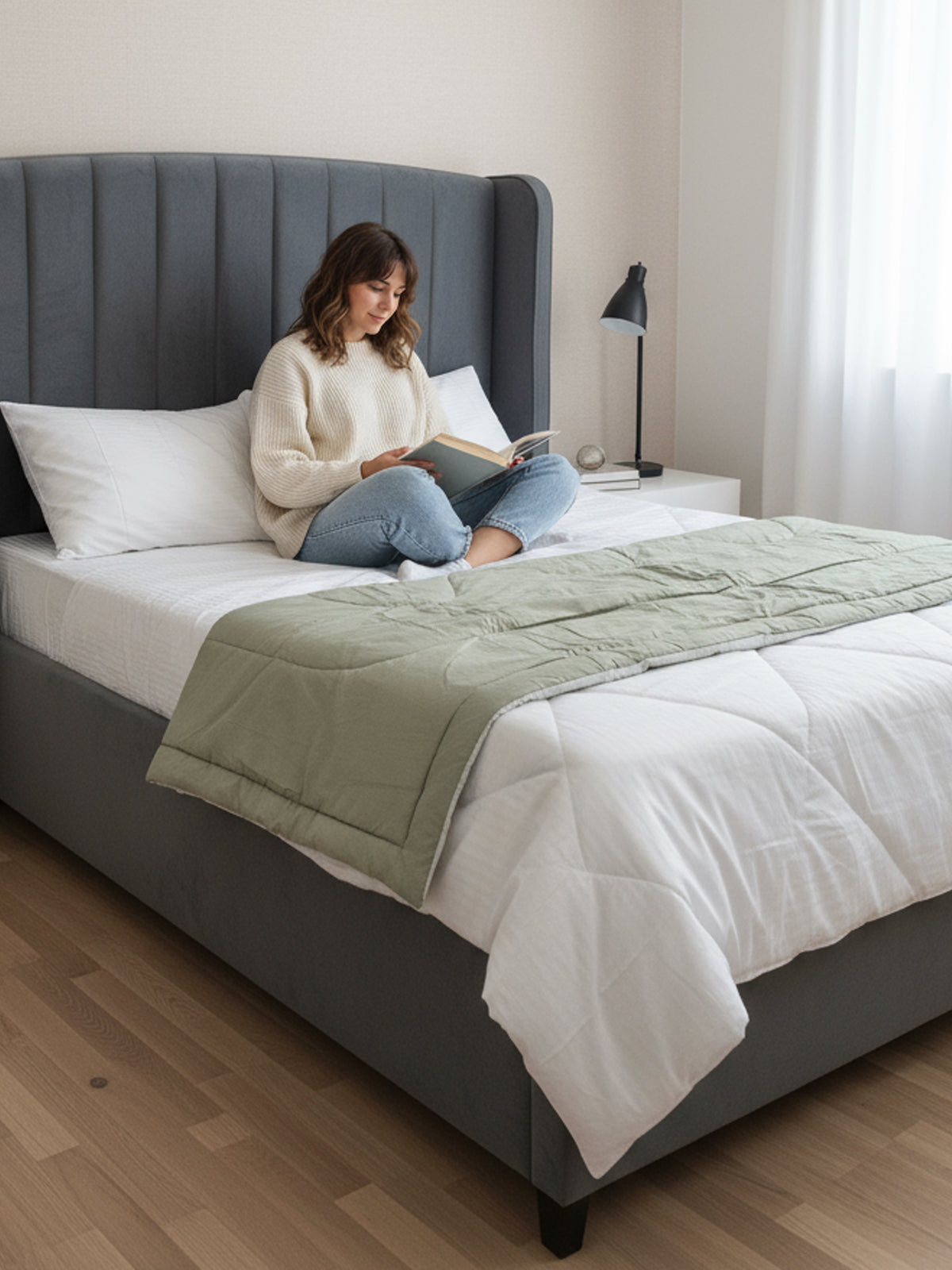 Bellagio Reversible Microfiber Comforter | Beige AC Blanket