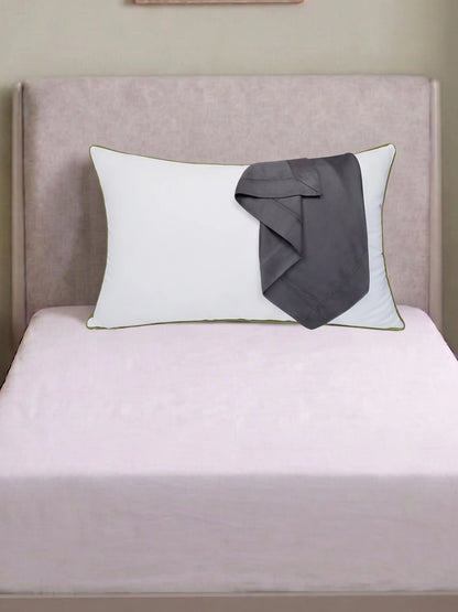 AtoZ Home Decor Cotton Pillow & Strips Pillow Cover Combo Set (68 x 45 cm)