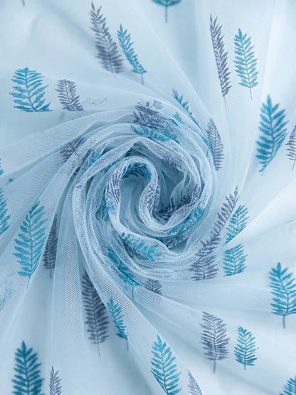 Evabella Embroidered Leaf Sheer Curtains | Light Filtering Window Decor