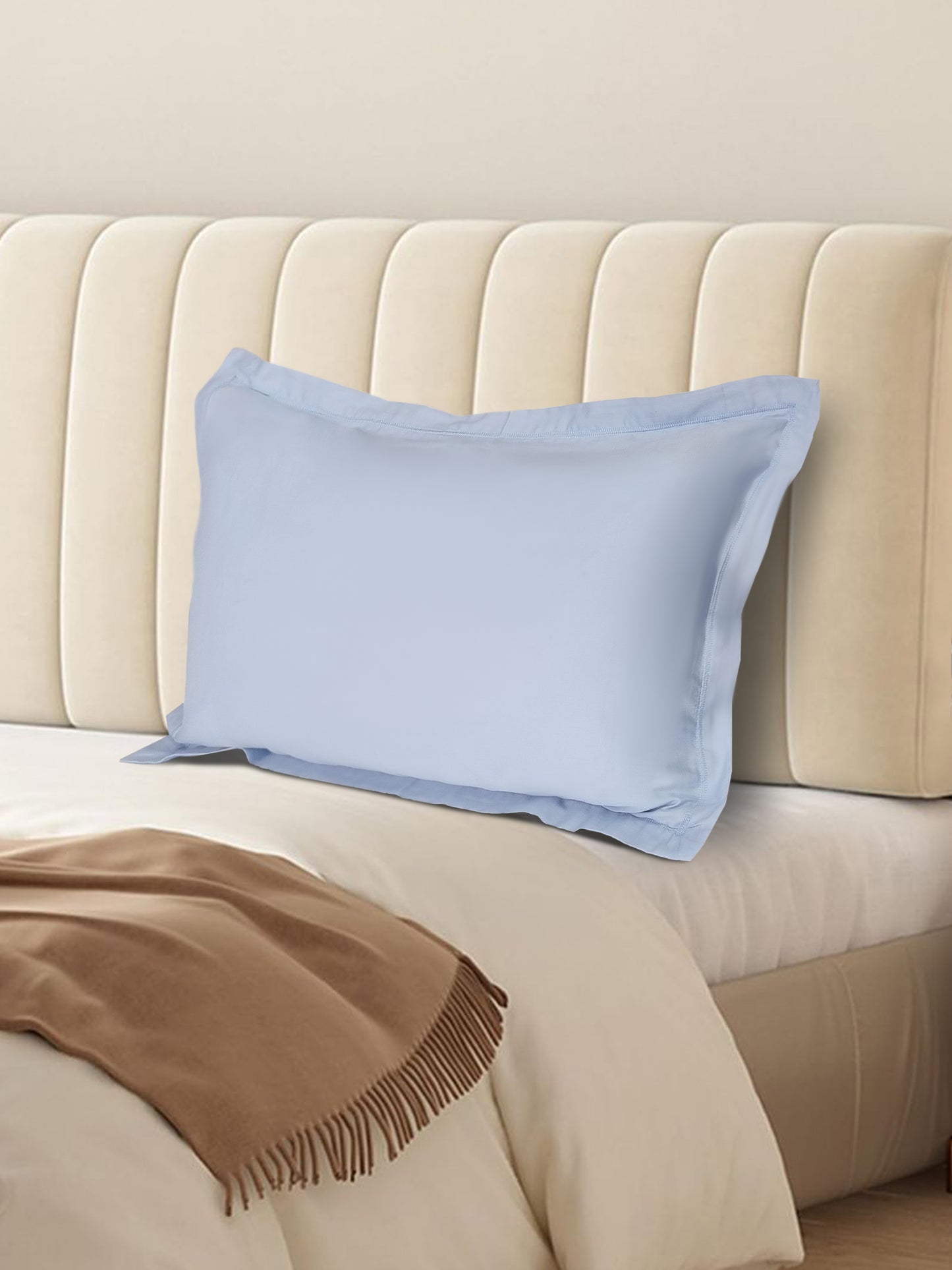 Solid Blue Pillow Cover Set – Premium Cotton – Set of 2