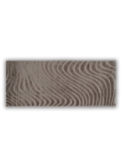 Mocha Brown Sculpted Wave Runner – Modern Textured Plush Runner