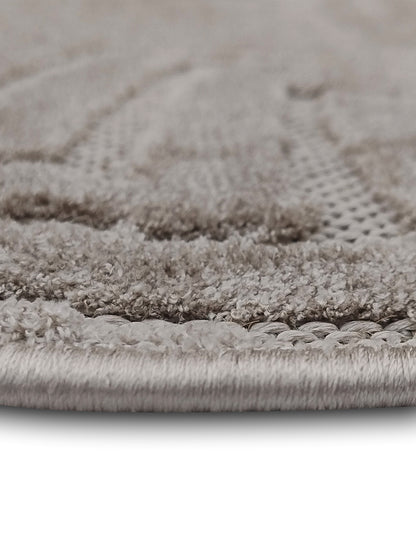 Taupe Maze Geometric Textured Runner – Modern Minimalist Bedside & Hallway Carpet