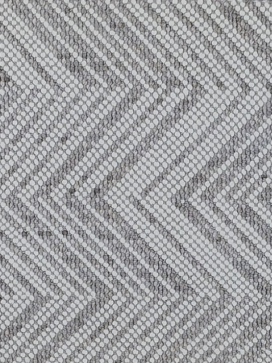Grey White Herringbone Cotton Runner – Modern Handwoven Floor Runner