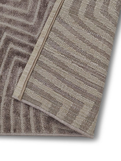 Charcoal Grey Geometric Maze Textured Runner – Modern Plush Bedside & Hallway Carpet