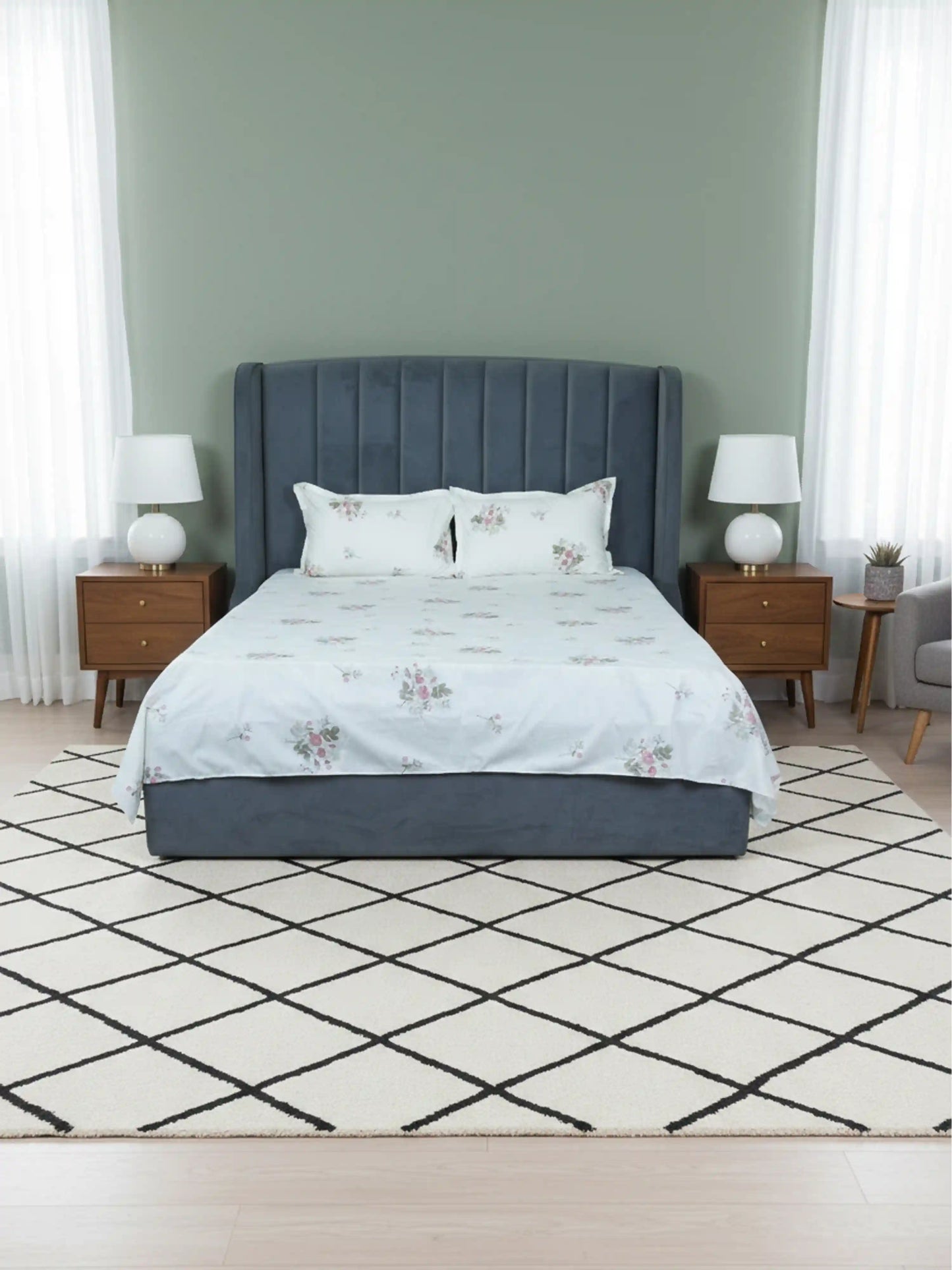 Soft Feel Pink Floral Vine Cotton Double Bedsheet Set