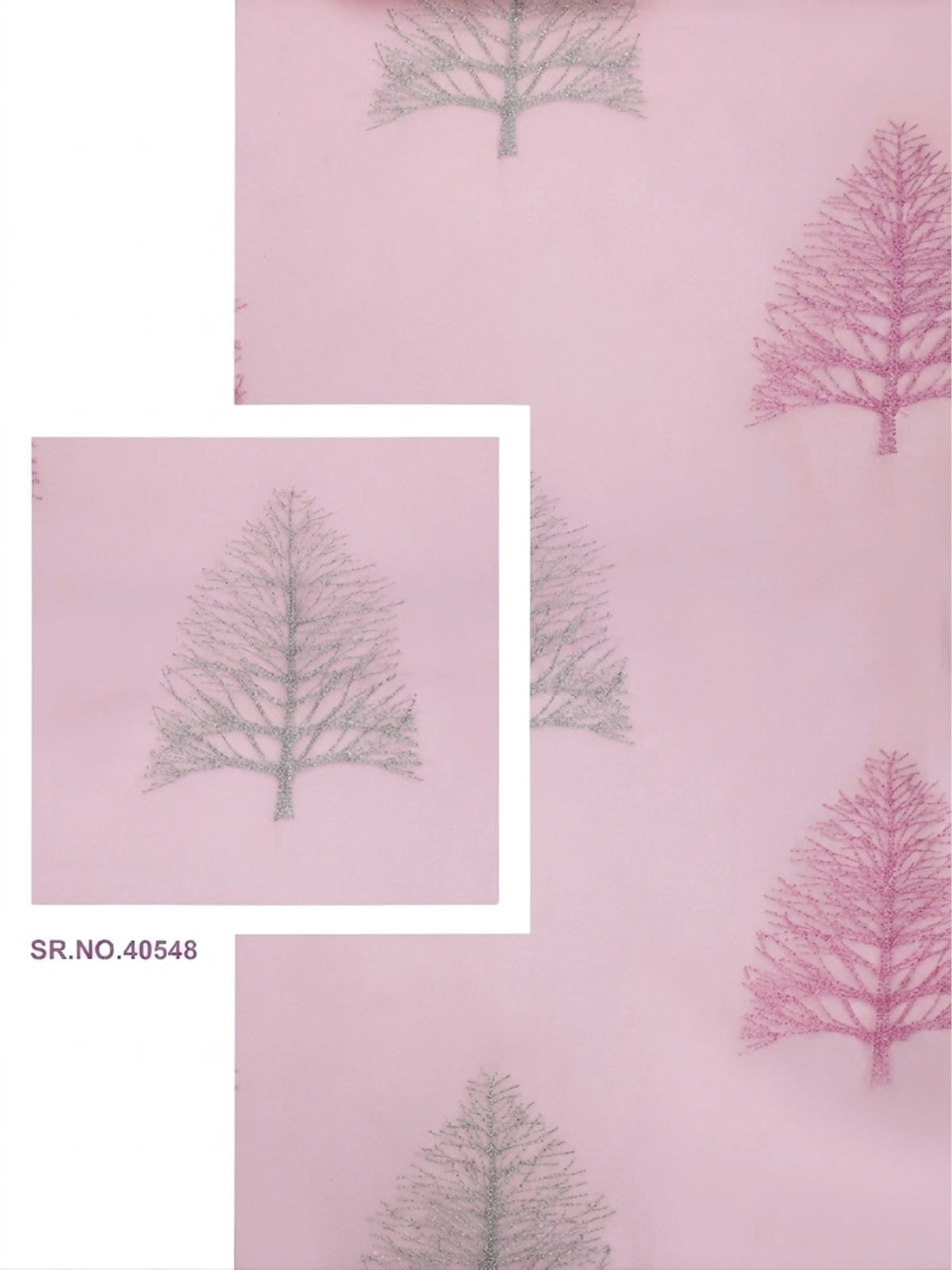 Evabella Embroidered Pine Tree Sheer Grommet Curtains | 100% Polyester