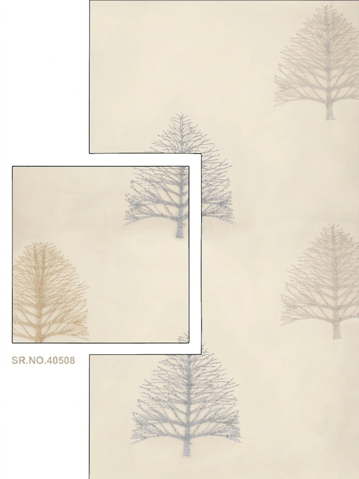 Evabella Embroidered Pine Tree Sheer Grommet Curtains | 100% Polyester