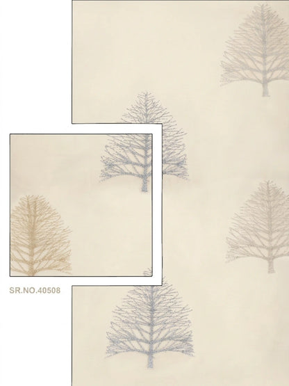 Evabella Embroidered Pine Tree Sheer Grommet Curtains | 100% Polyester