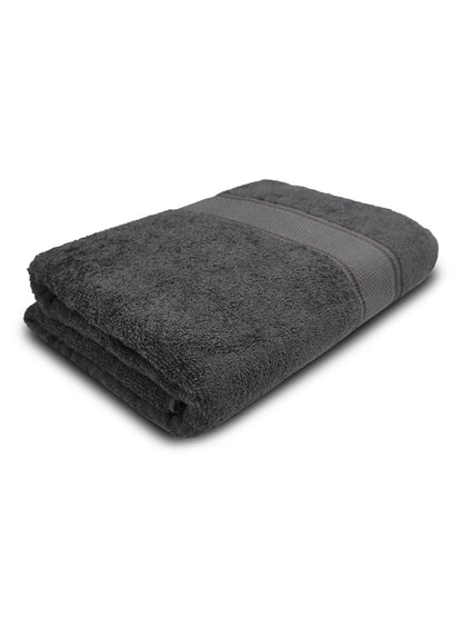 Charcoal Black Cotton Bath Towel – Plush, Soft & Quick-Dry
