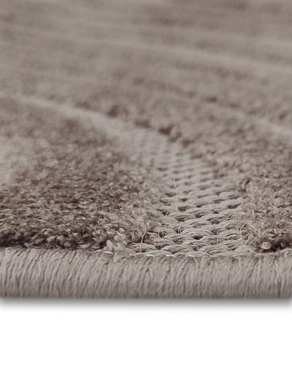 Mocha Brown Sculpted Wave Runner – Modern Textured Plush Runner