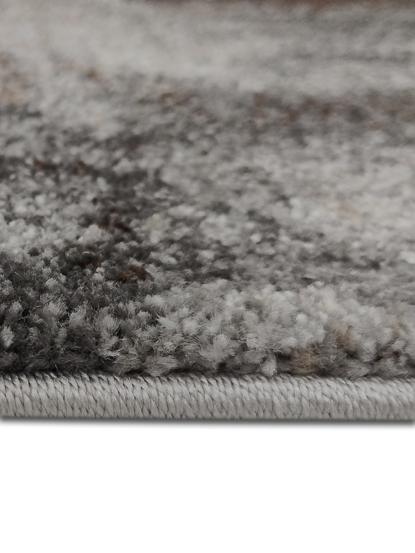 Grey Brown Abstract Textured Runner – Modern Distressed Plush Runner