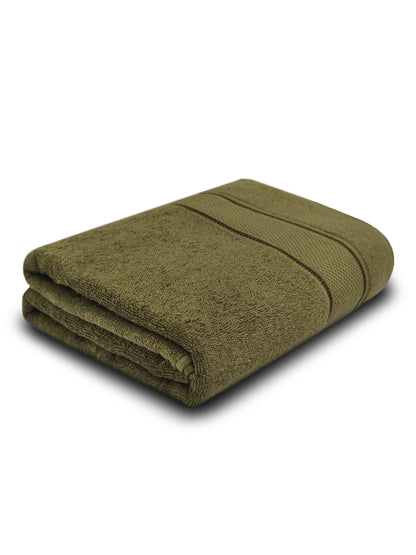 Soft Olive Green Cotton Bath Towel – Plush, Absorbent & Quick-Dry