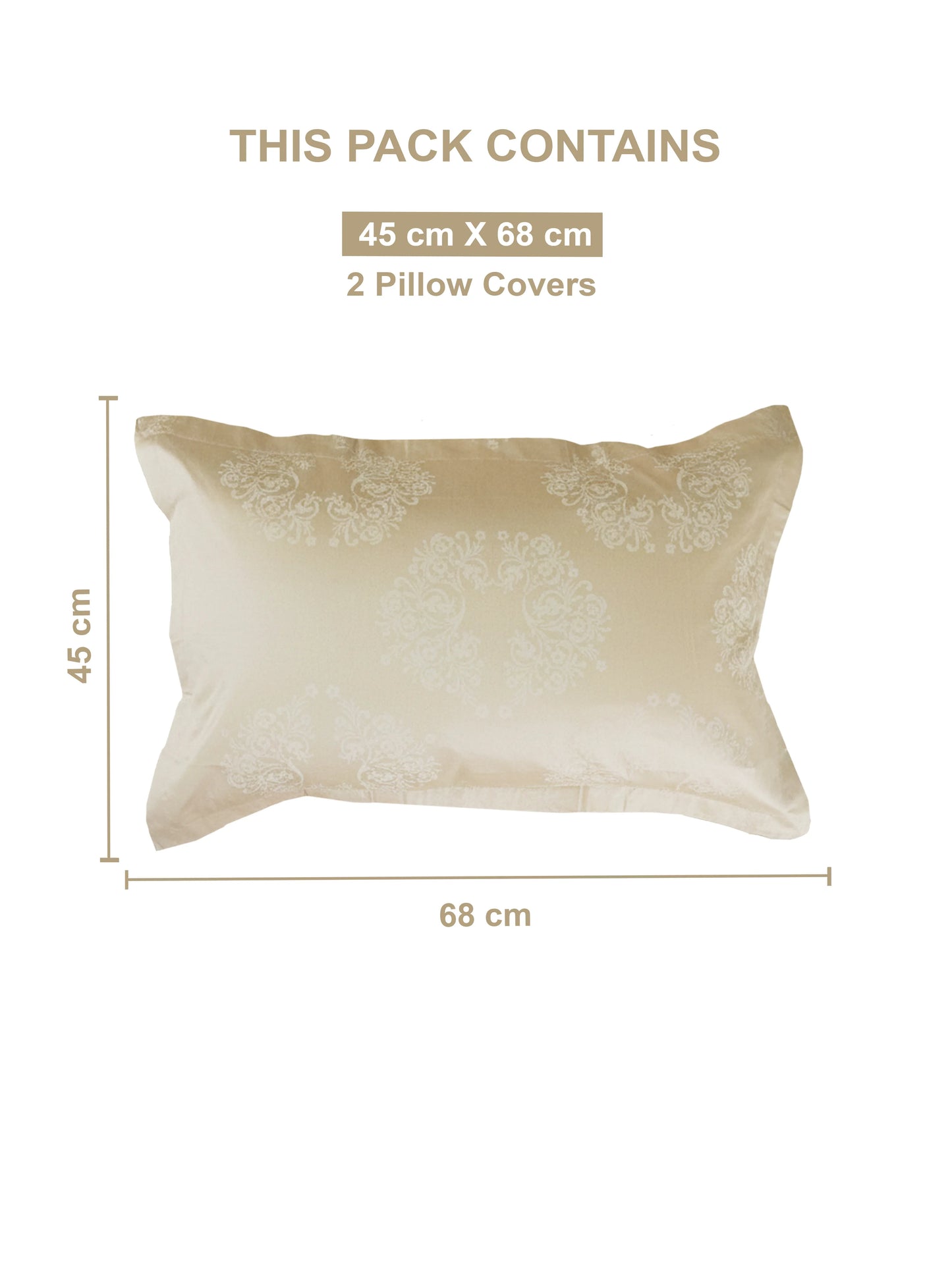 Soft Feel, Elegant Damask Floral King Bed Sheet Set – 100% Cotton (300 TC)