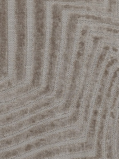 Taupe Maze Geometric Textured Runner – Modern Minimalist Bedside & Hallway Carpet