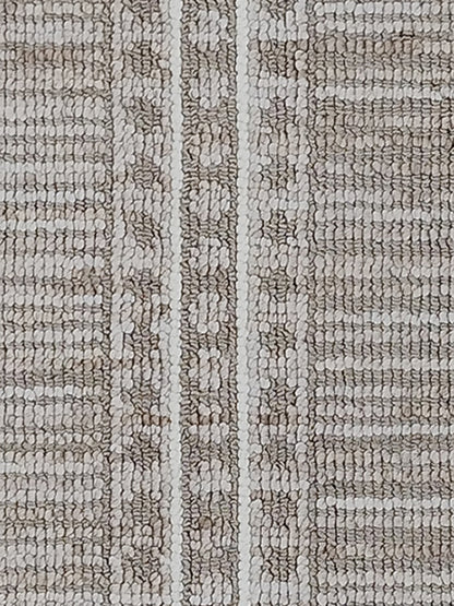 Ivory Taupe Boho Stripe Cotton Runner – Minimalist Handwoven Floor Runner