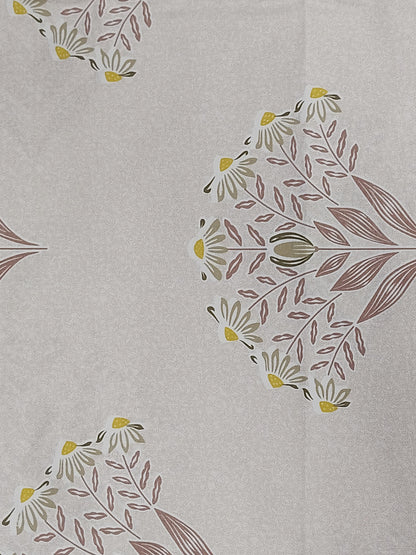 Beige Floral Cotton Pillow Cover – Soft Botanical Luxury Bedding