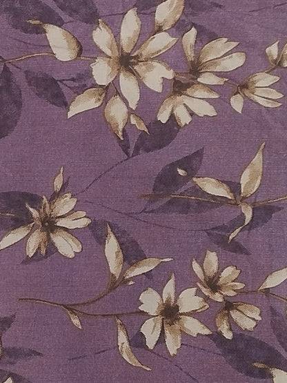 Mauve Floral Cotton Pillow Cover – Set of 2, Soft Botanical Luxury Bedding
