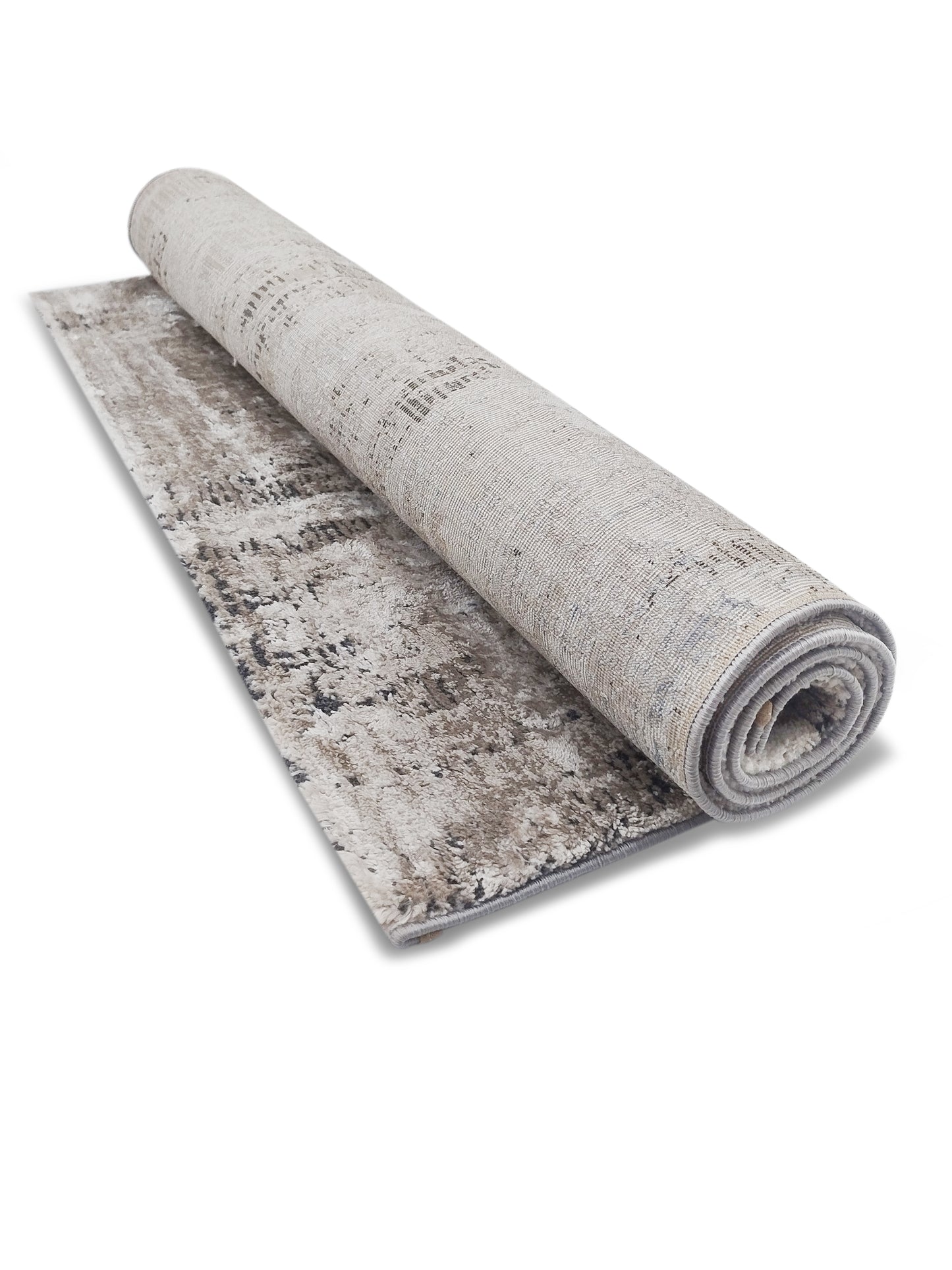 Grey Beige Textured Carpet – Modern Minimalist Soft Rug for Living Spaces