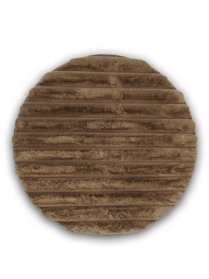 Camel Faux Fur Round Rug – Modern Soft Accent Carpet for Living Room & Bedroom