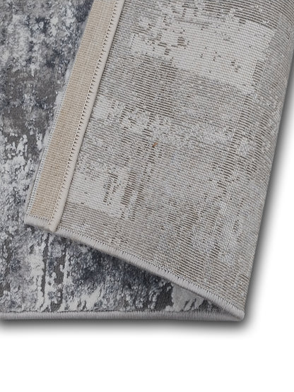 Grey Abstract Textured Carpet – Modern Distressed Rug for Living Room