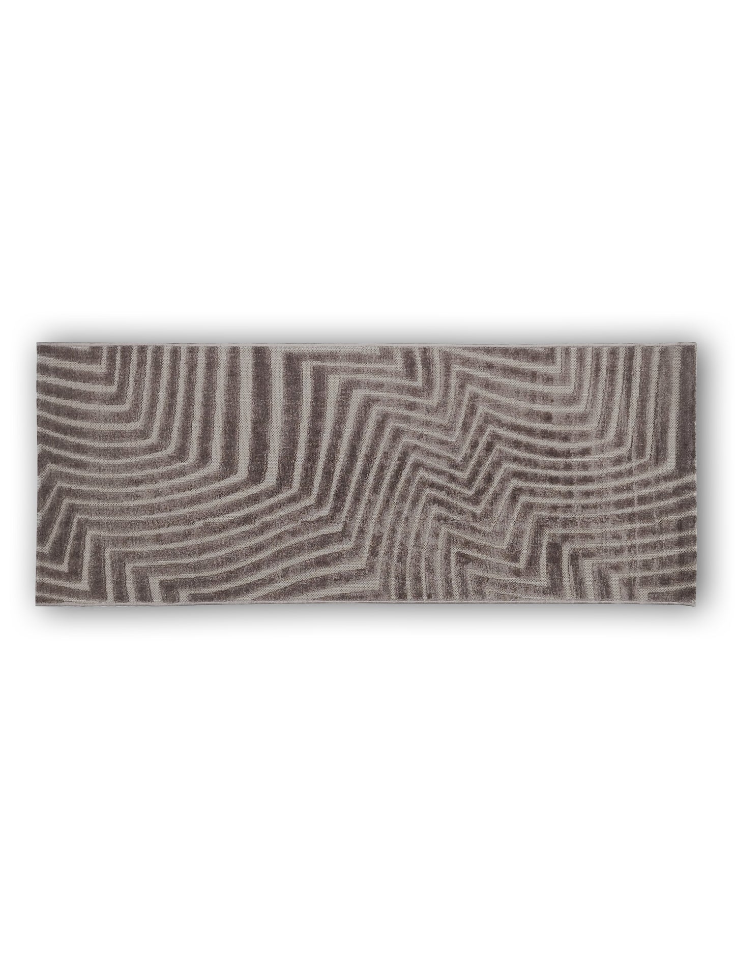 Charcoal Grey Geometric Maze Textured Runner – Modern Plush Bedside & Hallway Carpet