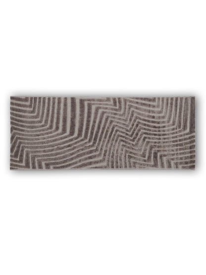 Charcoal Grey Geometric Maze Textured Runner – Modern Plush Bedside & Hallway Carpet