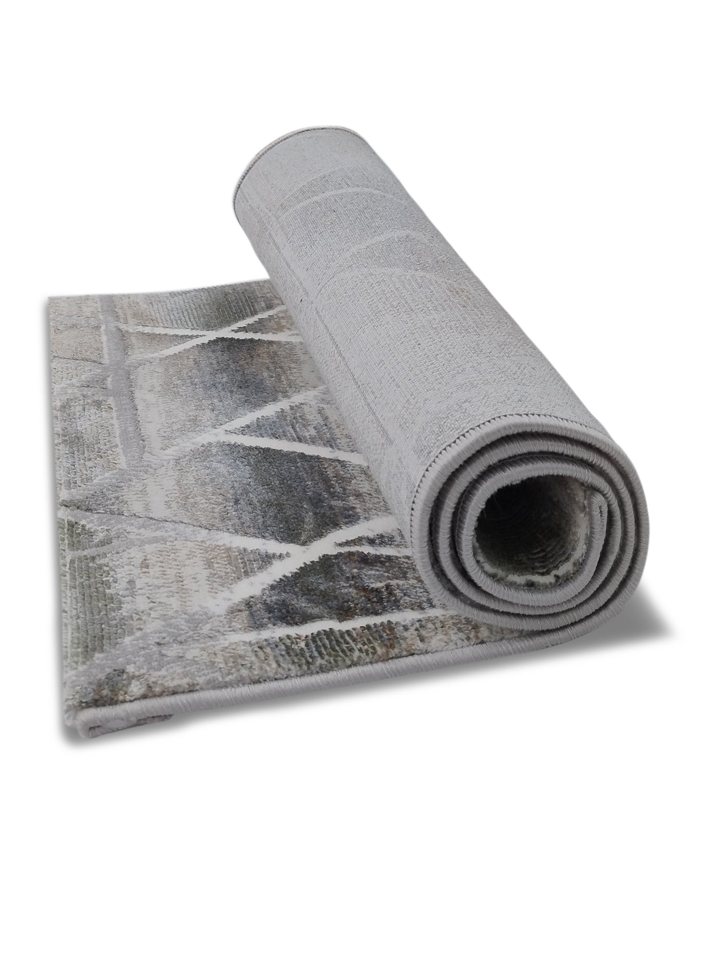 Grey Abstract Linear Textured Runner – Modern Geometric Plush Runner