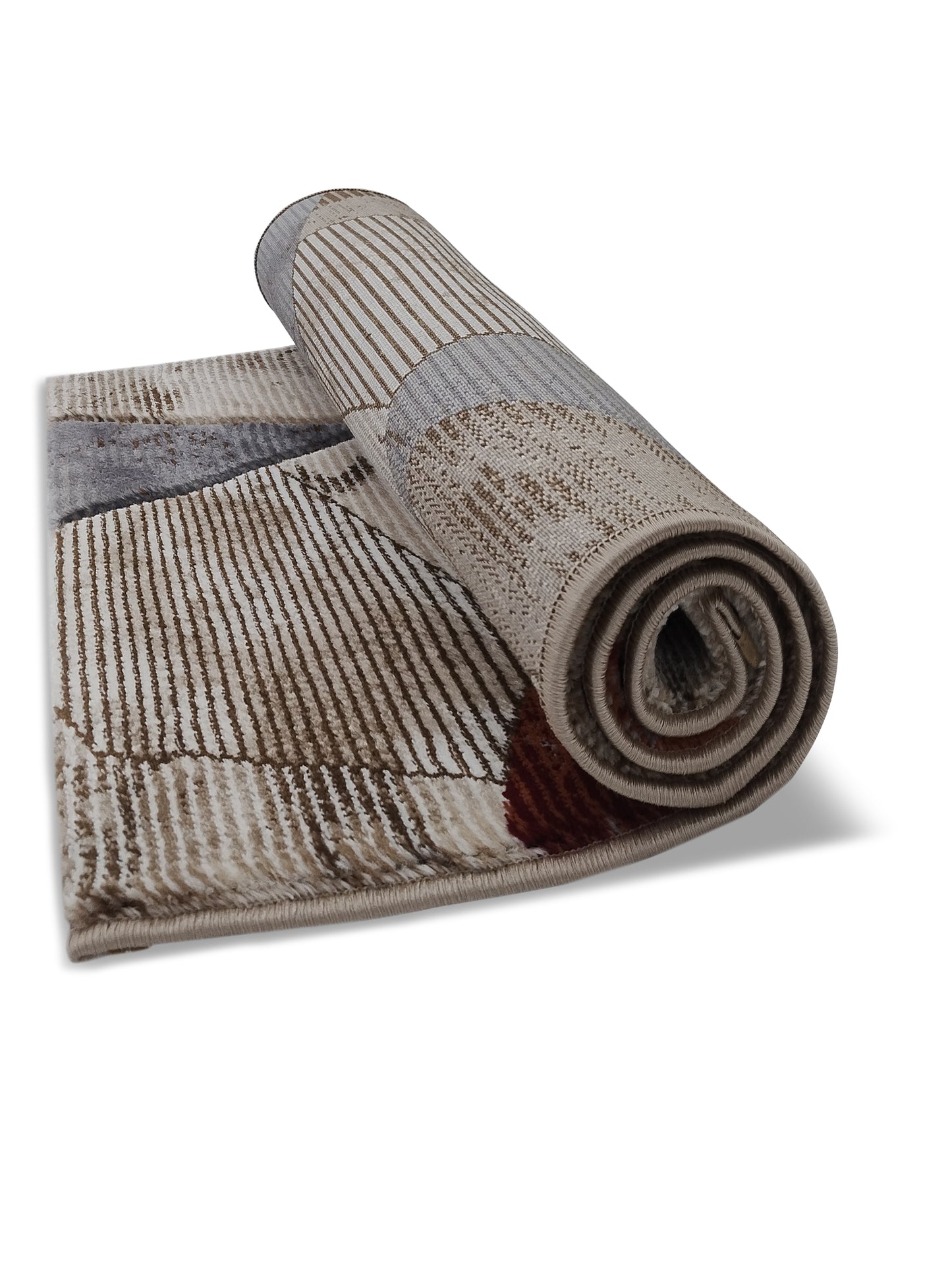 Multicolor Geometric Patchwork Runner – Modern Plush Textured Floor Runner