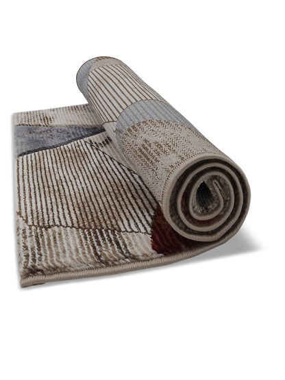 Multicolor Geometric Patchwork Runner – Modern Plush Textured Floor Runner