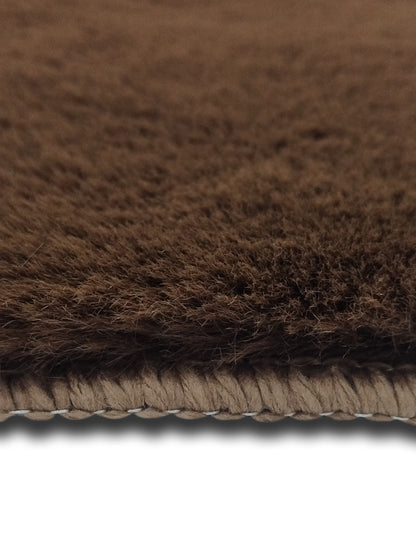 Chocolate Brown Faux Fur Shaggy Carpet – Super Soft Plush Texture