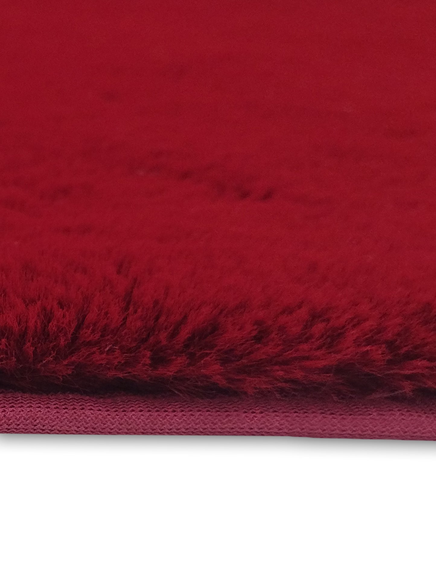 Solid Maroon Plush Runner – Modern Minimalist Bedside & Hallway Rug