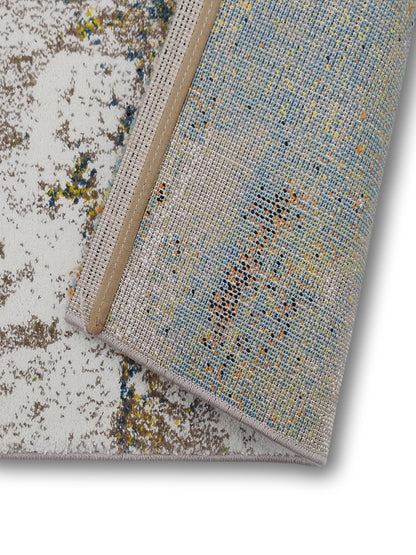 Blue & Grey Abstract Carpet – Artistic Modern Design