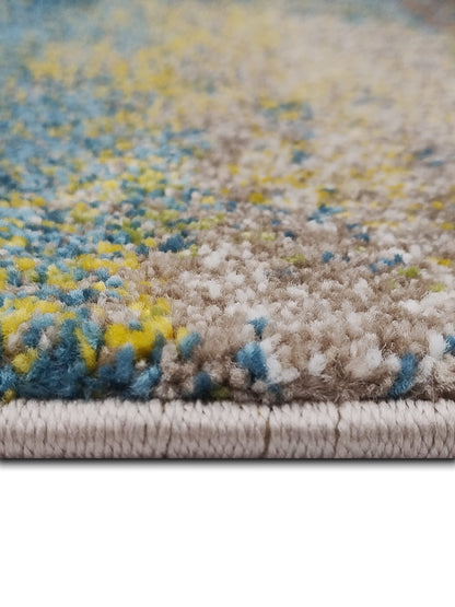 Blue & Grey Abstract Carpet – Artistic Modern Design