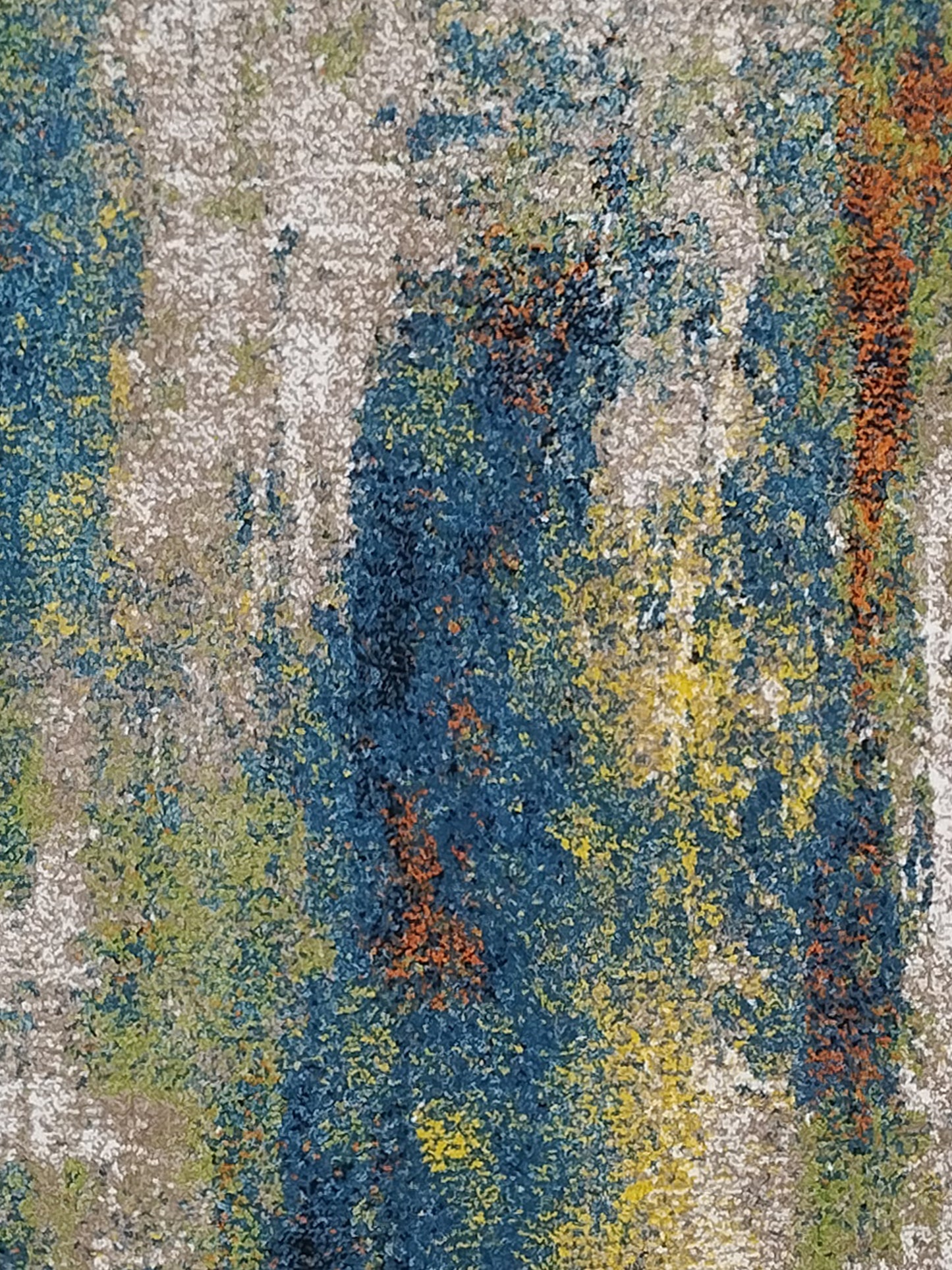 Blue & Grey Abstract Carpet – Artistic Modern Design